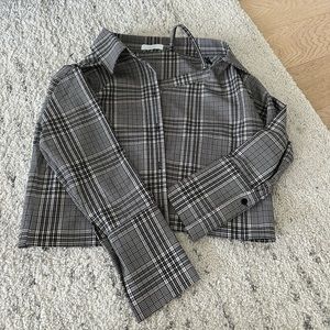 Oak and Fort plaid blouse